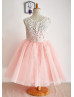 Lace Tulle Knee Length Flower Girl Dress Girl Holiday Dress